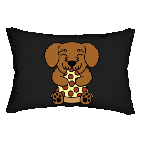 Goldendoodle Pizza Lover Lumbar Pillows