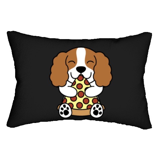 Cavalier King Charles Spaniel Pizza Lover Lumbar Pillows