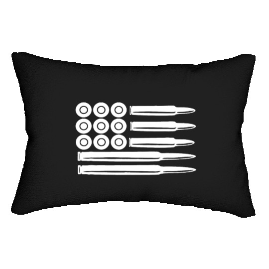 Stars Stripes Bullets Guns Ammo America Clothing Lumbar Pillows