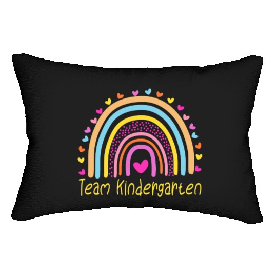 Team Kindergarten Teacher Rainbow Lumbar Pillows