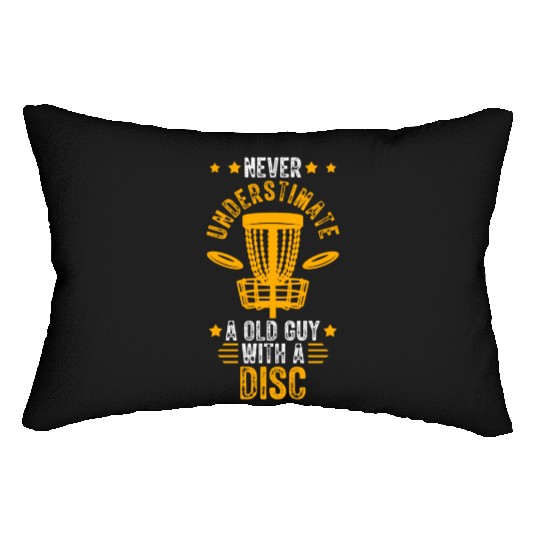 Old Guy Disc Golf Vintage Ultimate Frisbee Lumbar Pillows