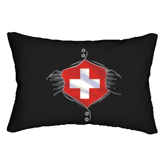 Switzerland flag proud Lumbar Pillows