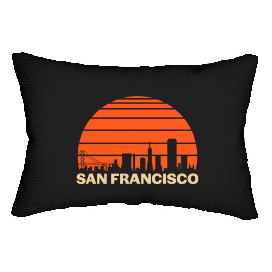Retro San Francisco California Skyline Lumbar Pillows