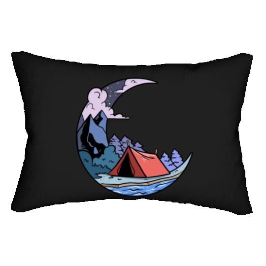 Camper Campsite Moon Camp Camping Lumbar Pillows