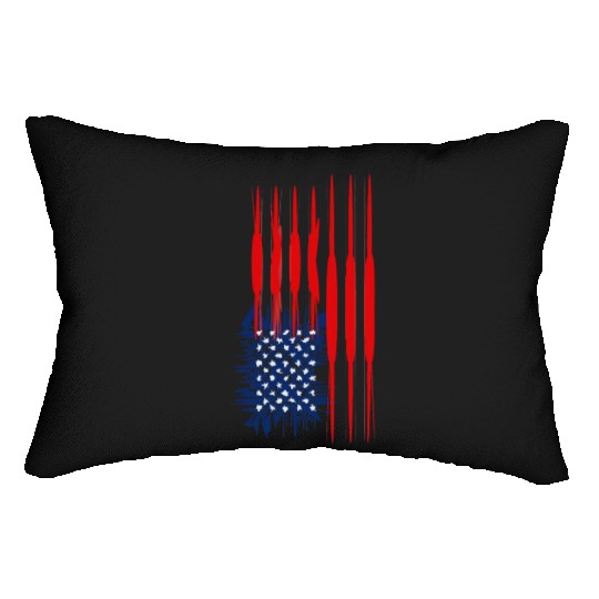 US Flag Vertical Lumbar Pillows American Stars Stripes