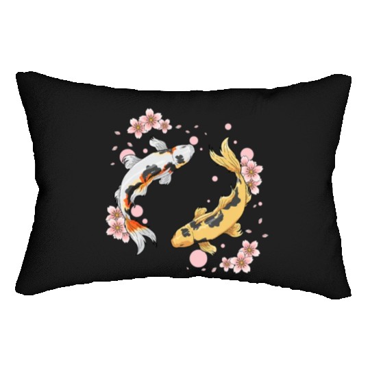Japanese Koi Fish Carp Pond Japan Tattoo For Koi Lumbar Pillows