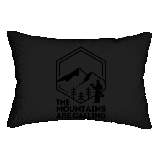 The Mountains Are Calling Snowboard Lumbar Pillows