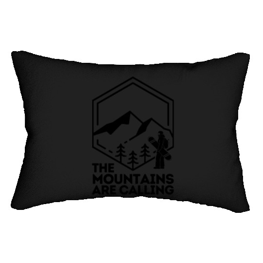 The Mountains Are Calling Snowboard Lumbar Pillows