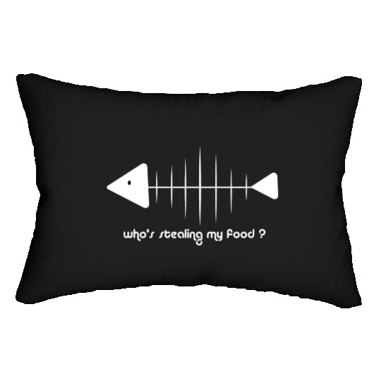 fish :Funny cat's food stealing Lumbar Pillows