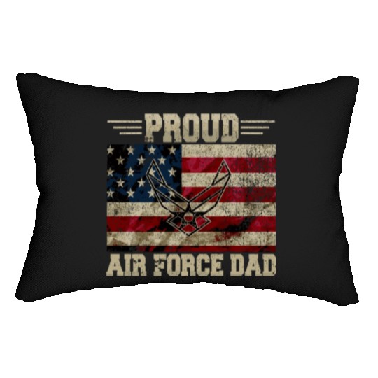 Proud Air Force Dad Veteran Us Flag Lumbar Pillows