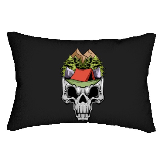 Camper Campsite Skull Skeleton Head Camp Camping Lumbar Pillows