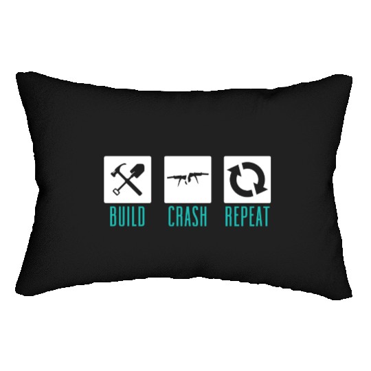 Funny Drone Pilot Build Crash Repeat Quadcopter Lumbar Pillows