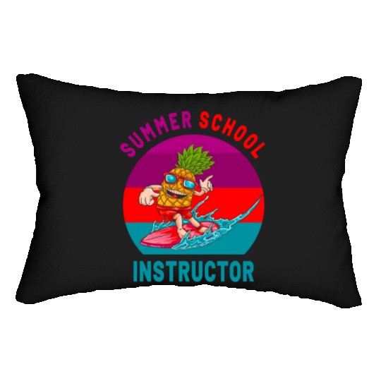 Summer School Instructor The Surfing Pineapple Lumbar Pillows