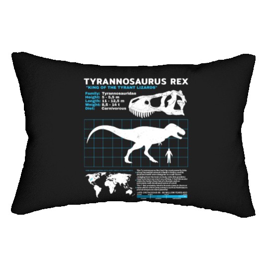 Tyrannosaurus Rex fact sheet Lumbar Pillows