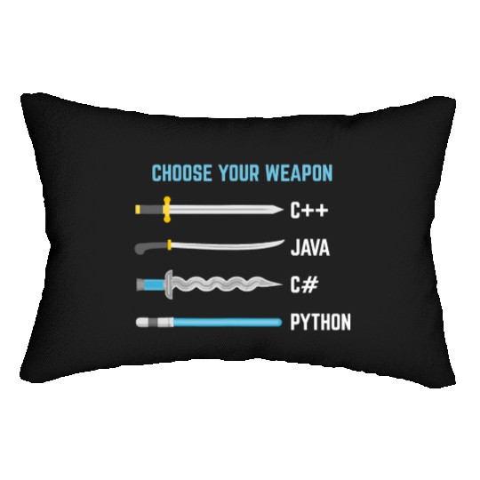 Python Choose Your Weapon Funny Computer Science Lumbar Pillows