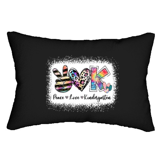 Grade Teacher Peace Love Kindergarten Team Kinder Lumbar Pillows