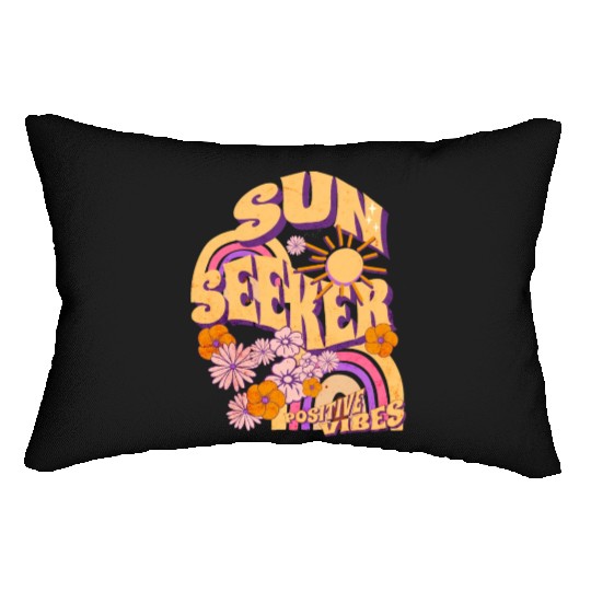 Sun Seeker Positive Vibes Summer Vacation Floral Lumbar Pillows