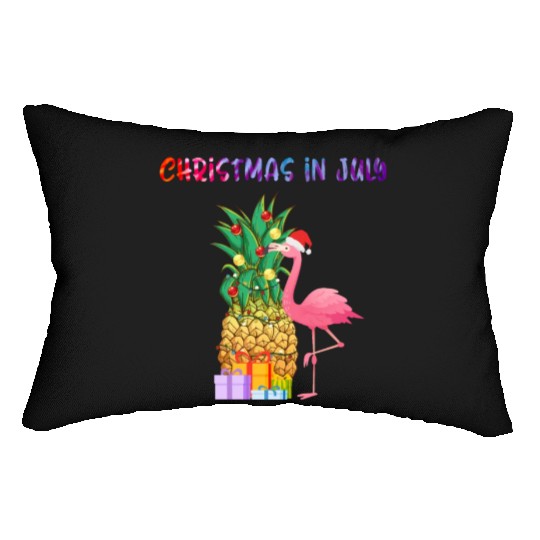 Christmas In July Pineapple Xmas Tree Lights Lumbar Pillows