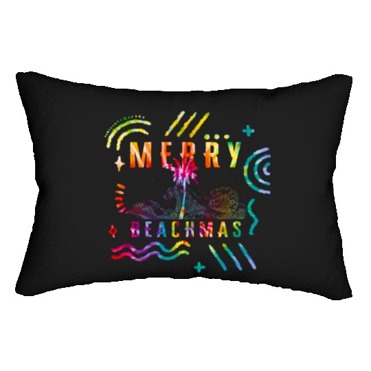 Coastal Beach Christmas In July Lumbar Pillows, Merry