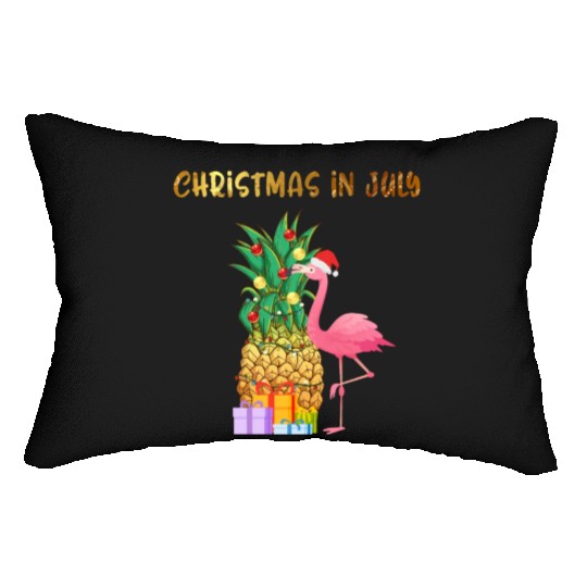 Christmas In July Pineapple Xmas Tree Lights Lumbar Pillows