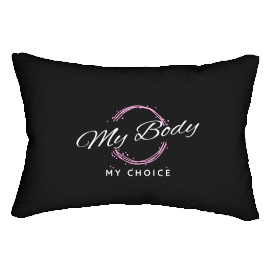My Body My Choice Pink Vintage Illustration Lumbar Pillows