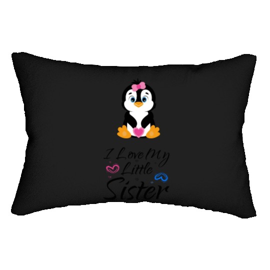 I love my little sister Pinguin Lumbar Pillows