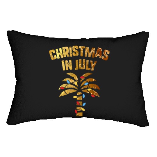 Christmas In July Beach Palm Xmas Tree Summer Lumbar Pillows