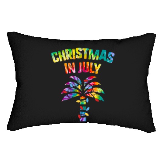 Christmas In July Beach Palm Xmas Tree Summer Lumbar Pillows