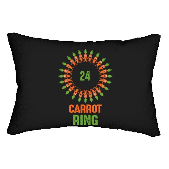 24 Carrot Ring Original and Clever vegetable pun Lumbar Pillows