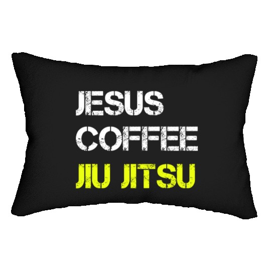 Jesus Coffee Jiu Jitsu Bjj Wrestling Mma Judo Mart Lumbar Pillows