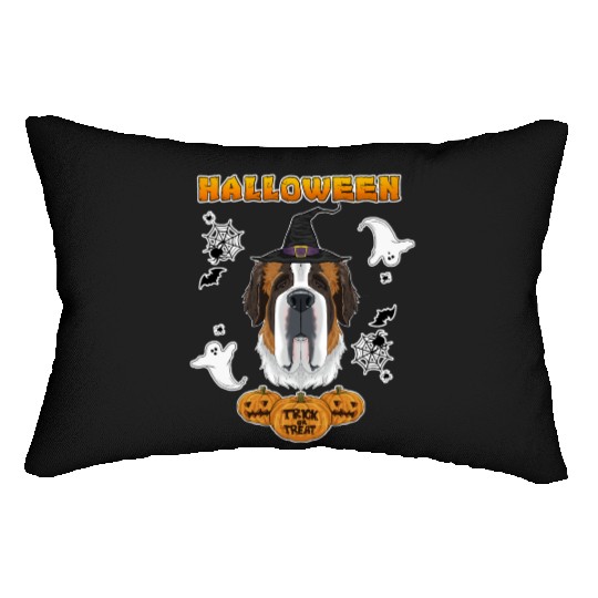 Happy Halloween I Dog Lover I Saint Bernard Lumbar Pillows