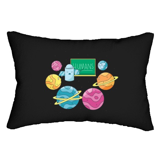 Humans Planets Funny School Learning Humans Planet Lumbar Pillows