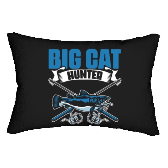 Big Cat Hunt Funny Catfish Fishing For A Catfisher Lumbar Pillows