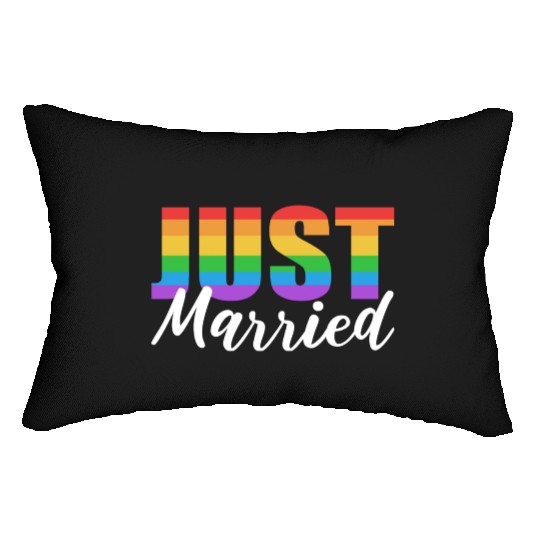 Just Married LGBTQ LGBTQ Gift Lumbar Pillows