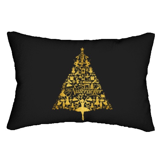 The Nutcracker Golden Christmas Tree Funny Lumbar Pillows