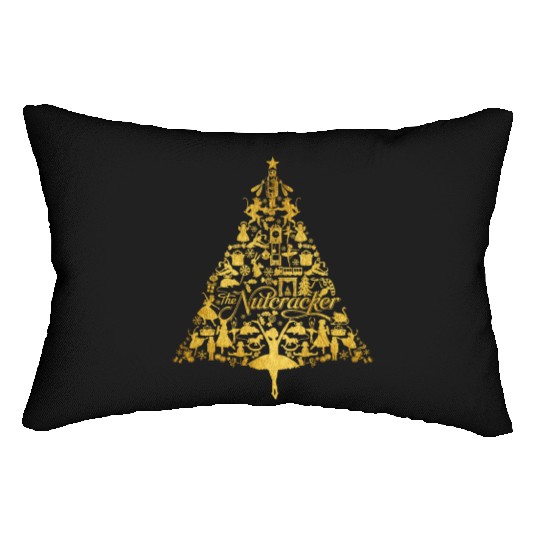 The Nutcracker Golden Christmas Tree Funny Lumbar Pillows