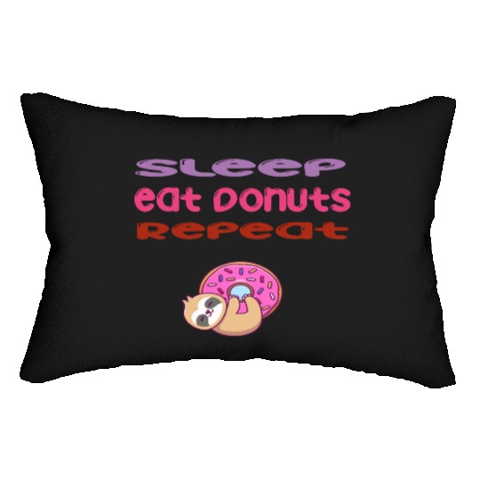 sleep,eat donut,repeat sloth life style Lumbar Pillows