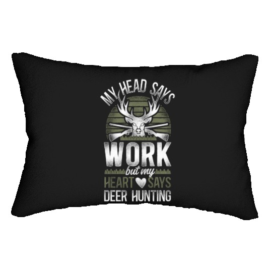 Buck Deer Hunting Hunter Vintage Lumbar Pillows