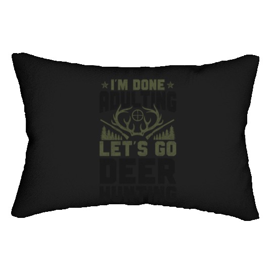 Buck Deer Hunting Hunter Vintage Lumbar Pillows
