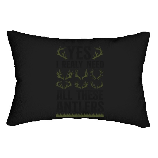 Buck Deer Hunting Hunter Vintage Lumbar Pillows