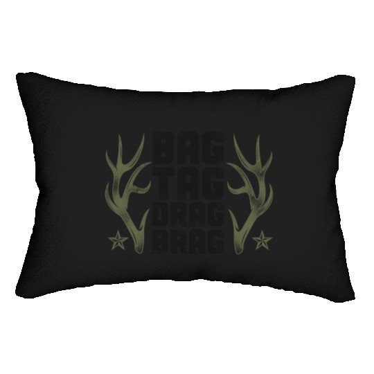 Buck Deer Hunting Hunter Vintage Lumbar Pillows
