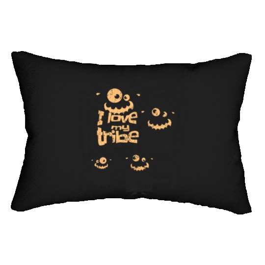 I Love My Tribe Funny Monster Family Reunion Lumbar Pillows
