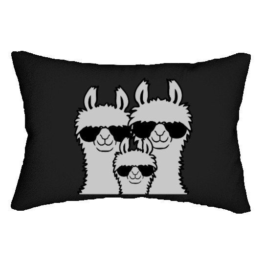 Llama family parents child Lumbar Pillows