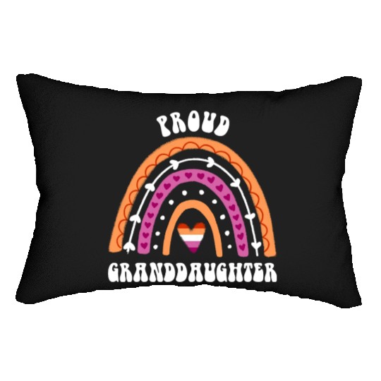Proud Granddaughter Lesbian Pride Rainbow Lumbar Pillows