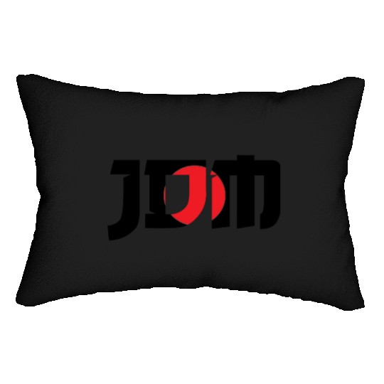 JDM Black japanese flag car lover gift racer Lumbar Pillows