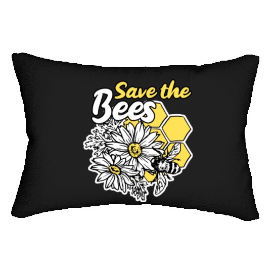 Save the bee honey bee gift idea environmental pro Lumbar Pillows