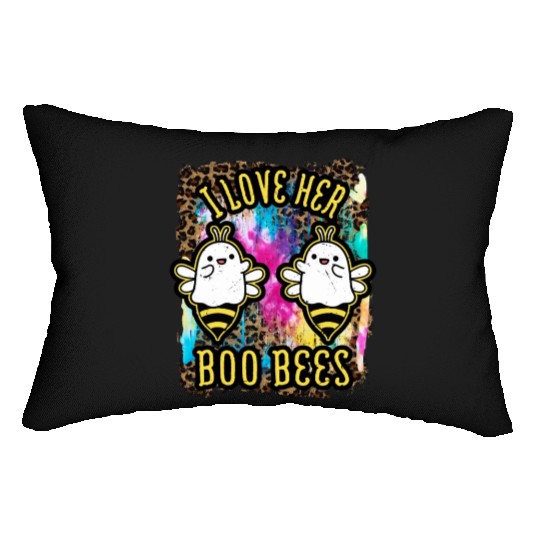 Halloween I love her Boo Bees Tie Dye Lumbar Pillows