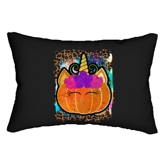 Halloween Unicorn Pumpkin Tie Dye Lumbar Pillows