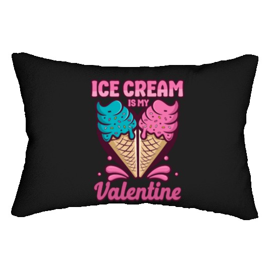 Ice Cream Valentines Day Cone Lumbar Pillows