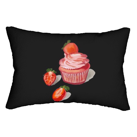 Strawberry Cupcakes Lumbar Pillows